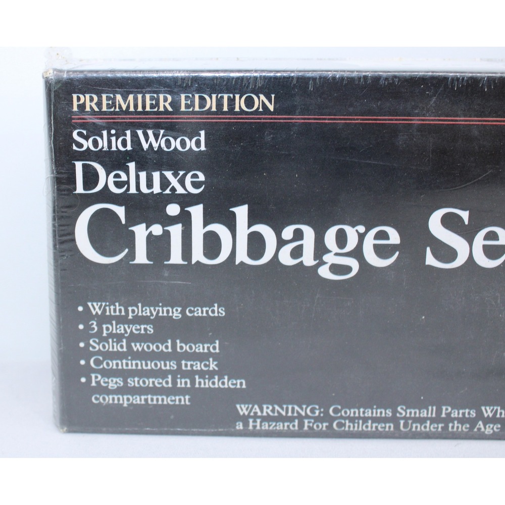 Cardinal Premier Edition Solid Wood Deluxe Cribbage Set 3 Player Game with Cards - Picture 2 of 3